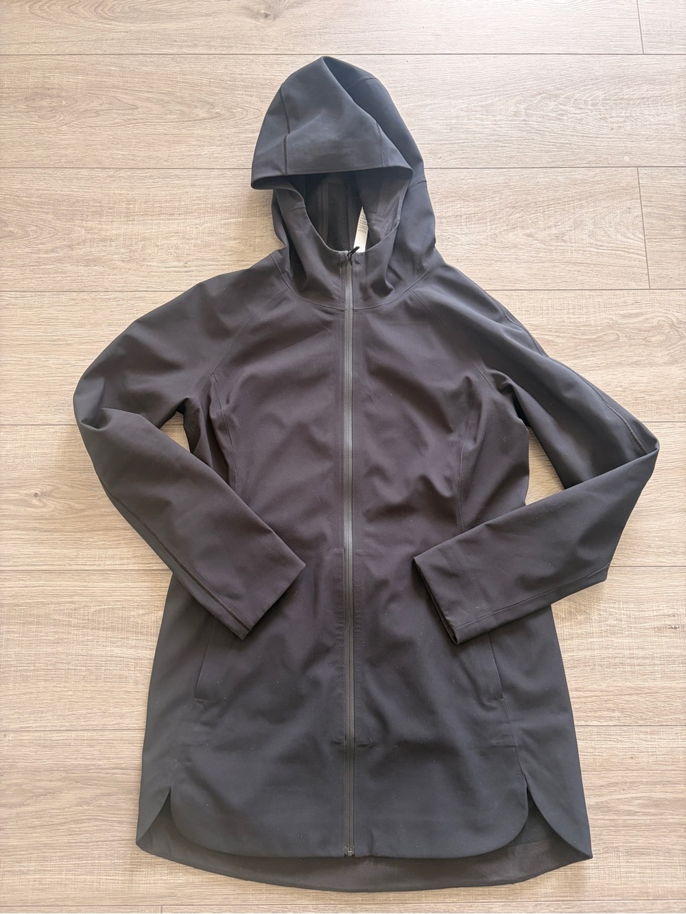 Lululemon Black Waterproof Fleece-Lined Hooded Jacket Size 6